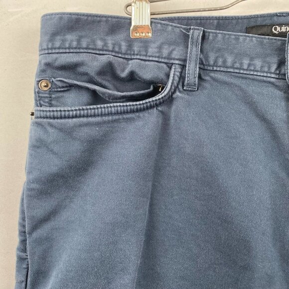 Quince Mens Pants 34x30 Navy Blue Cotton Blend Straight-Leg Casual - Picture 8 of 16
